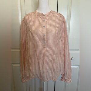 Rag & Bone Peach and White Striped Shirt Size Large